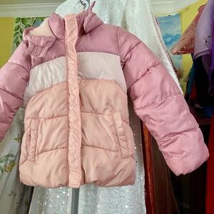 CB Sports little Girl’s puffer hooded jacket coat s 7 8 pink warm thick cozy 🎁